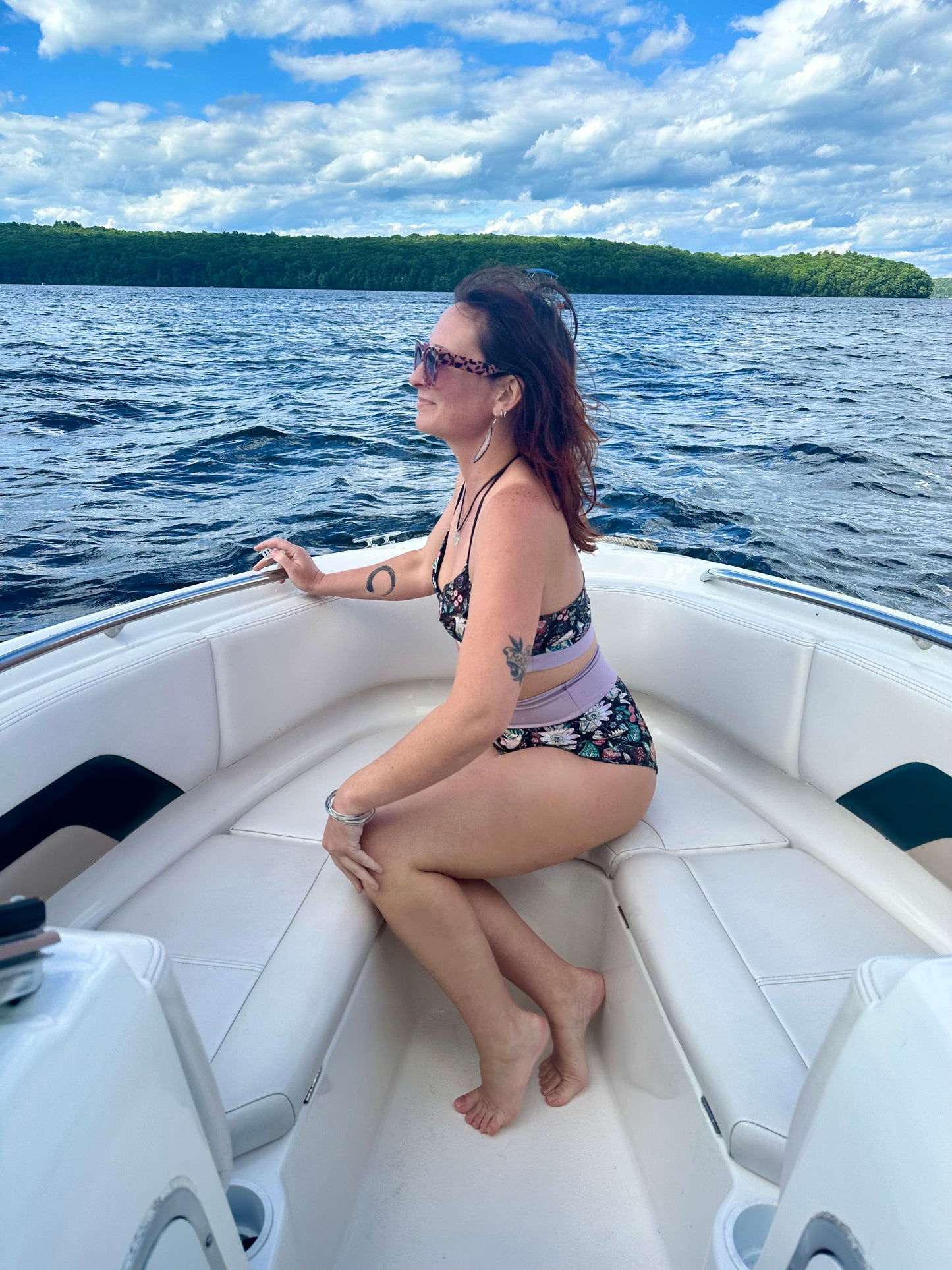 High waisted swimsuit with tailored top