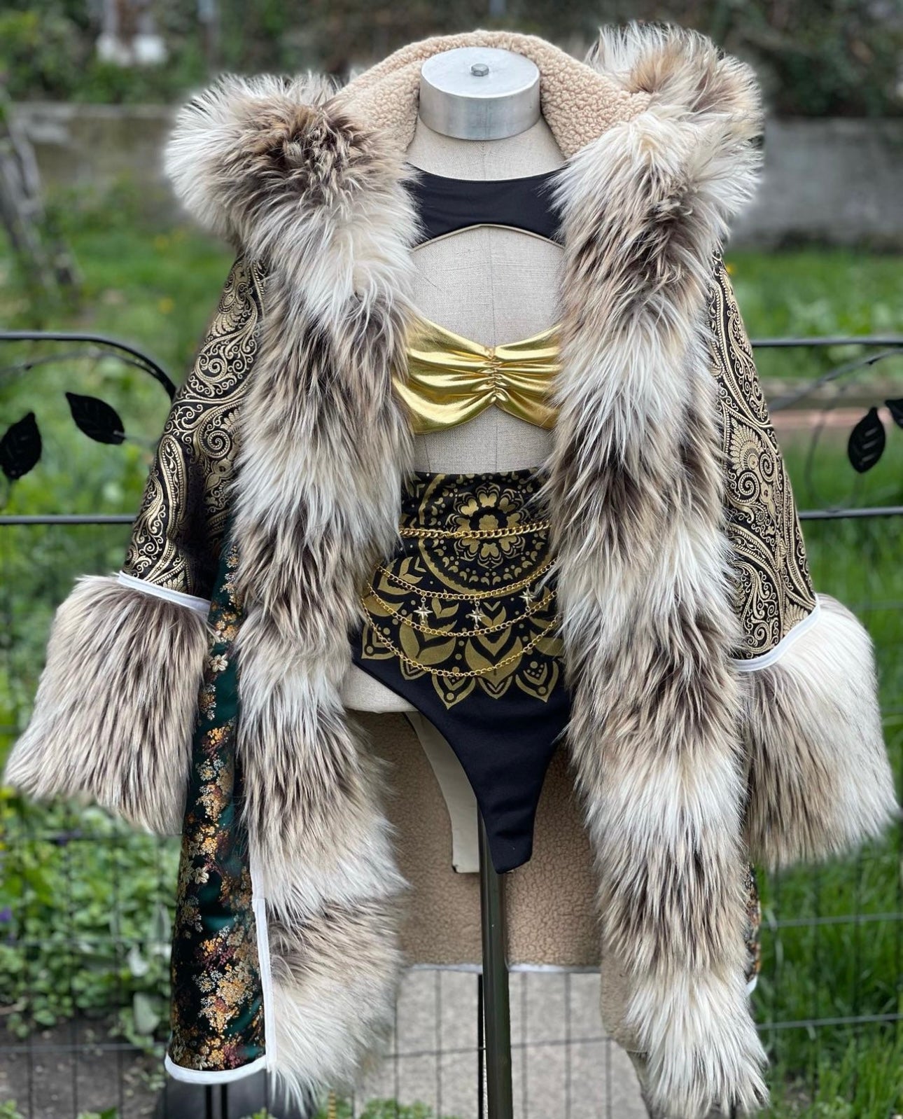 Royal Sherpa and Fur hooded Coat