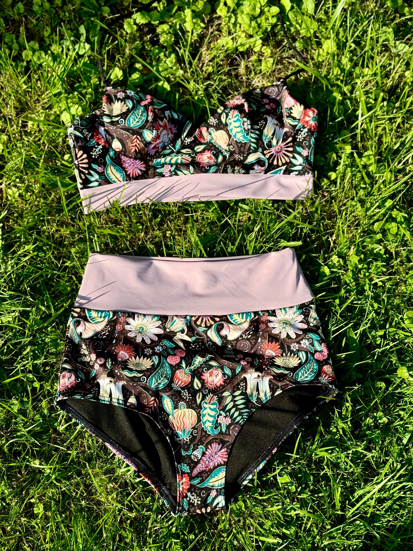High waisted swimsuit with tailored top