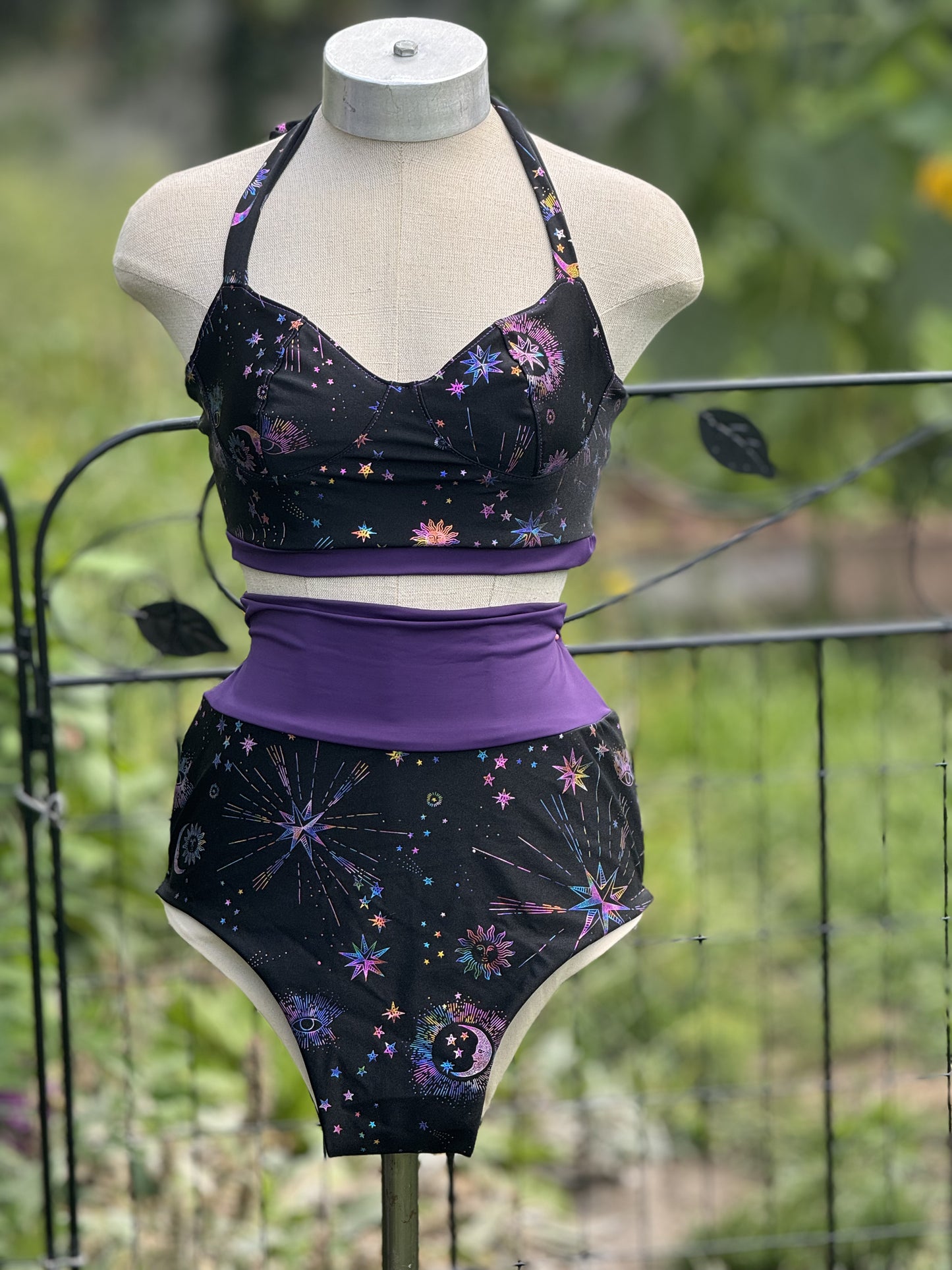 High waisted swimsuit with tailored top
