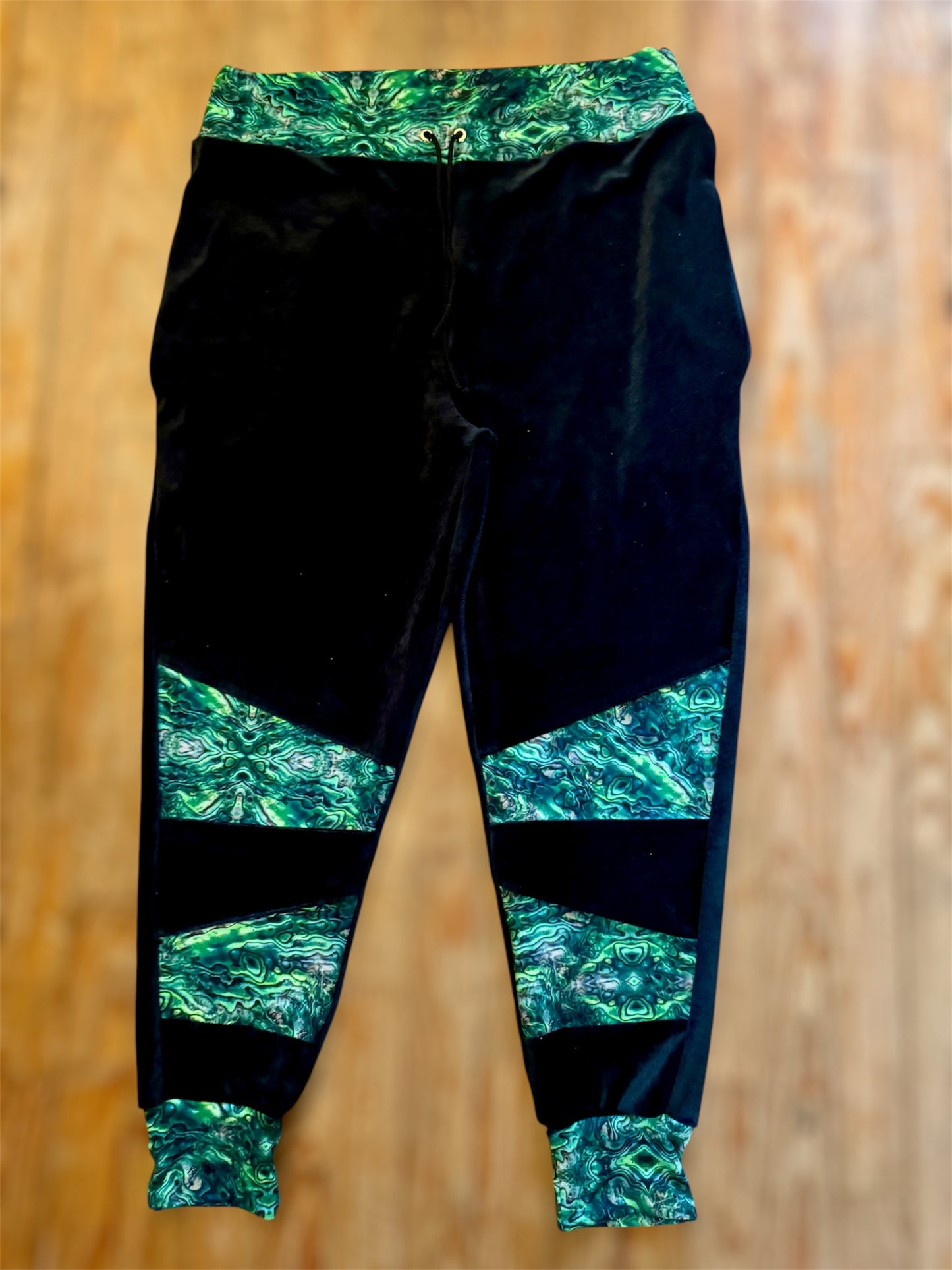 Organic Velour patchwork joggers