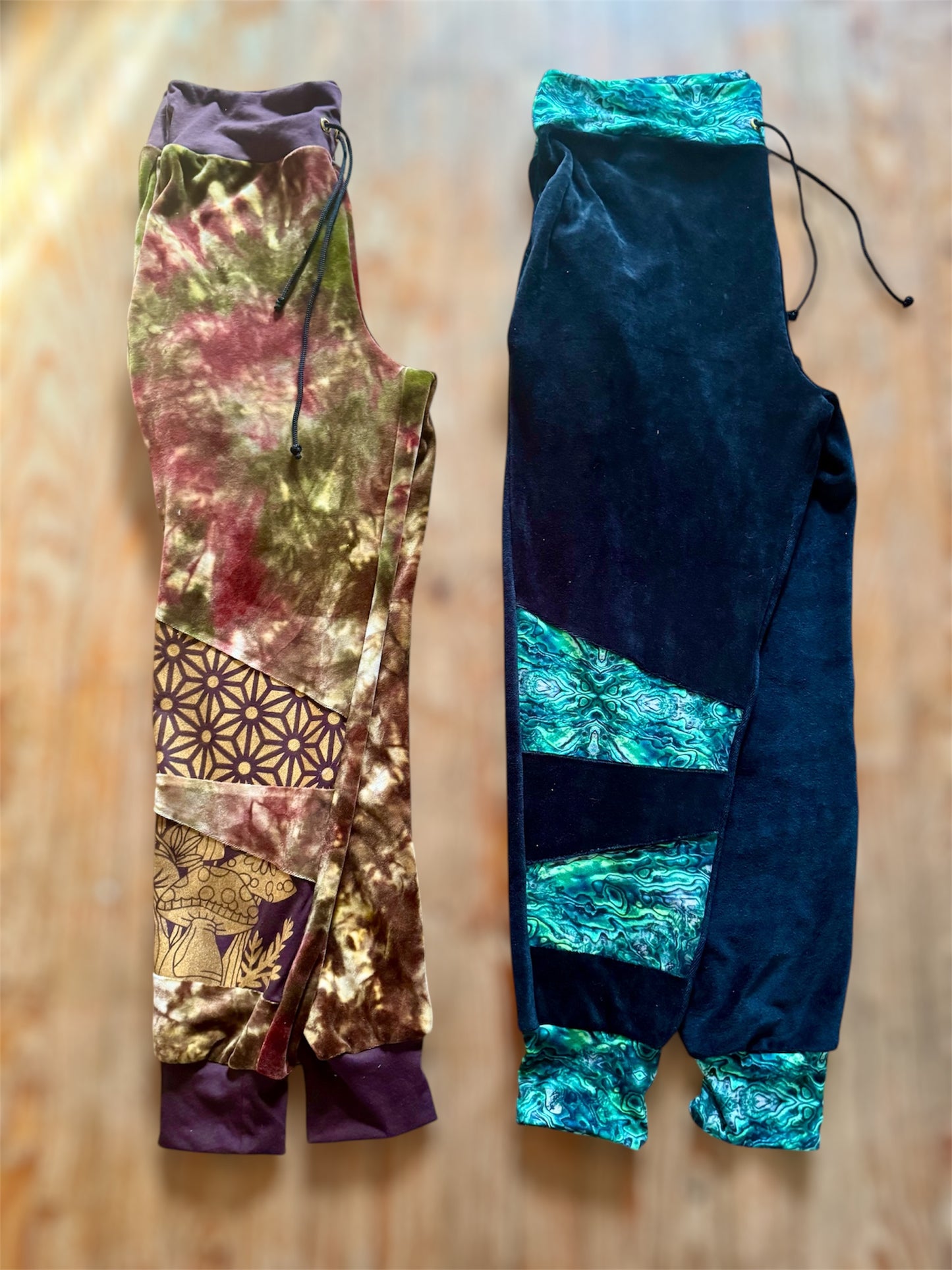 Organic Velour patchwork joggers