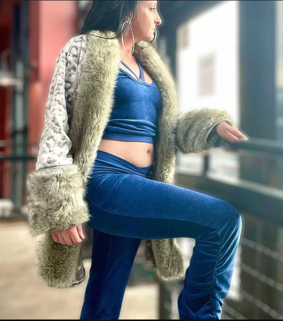 Organic velour cinch pants