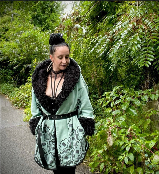 Heavy hemp fleece Wrap Style Jacket